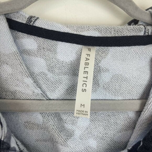 Fabletics Blue Camouflage Full Zip Hooded Sweater Size Medium - Picture 3 of 5